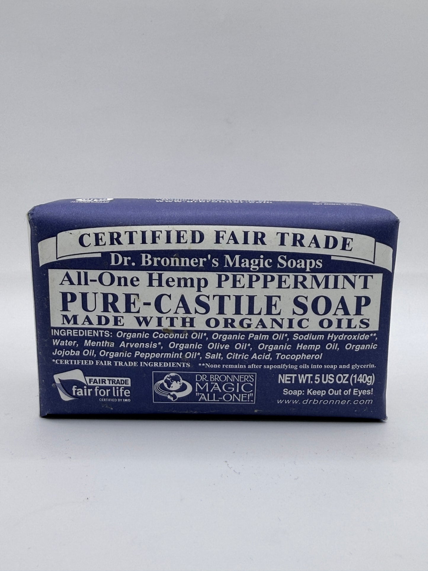 Dr. Bronner's bar of soap All-One Hemp Peppermint