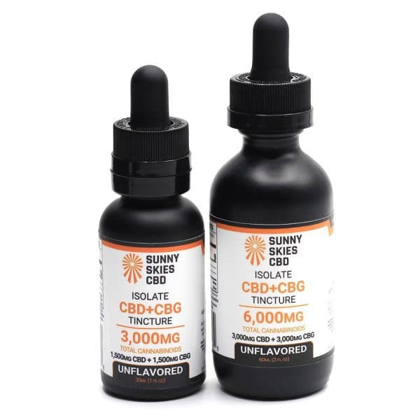 Sunny Skies CBD CBD+CBG Isolate Tincture — Unflavored