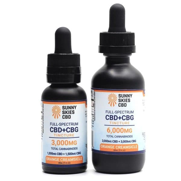 Sunny Skies CBD Full-Spectrum CBD+CBG Tincture — Orange Creamsicle