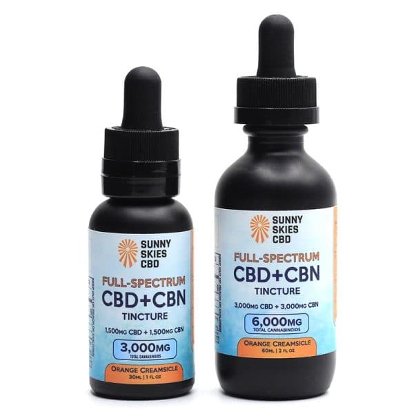 Sunny Skies CBD Full-Spectrum CBD+CBN Tincture — Orange Creamsicle