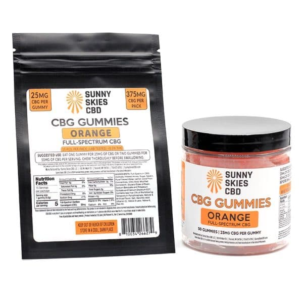 Sunny Skies CBD 25mg Full-Spectrum CBG Gummies — Orange