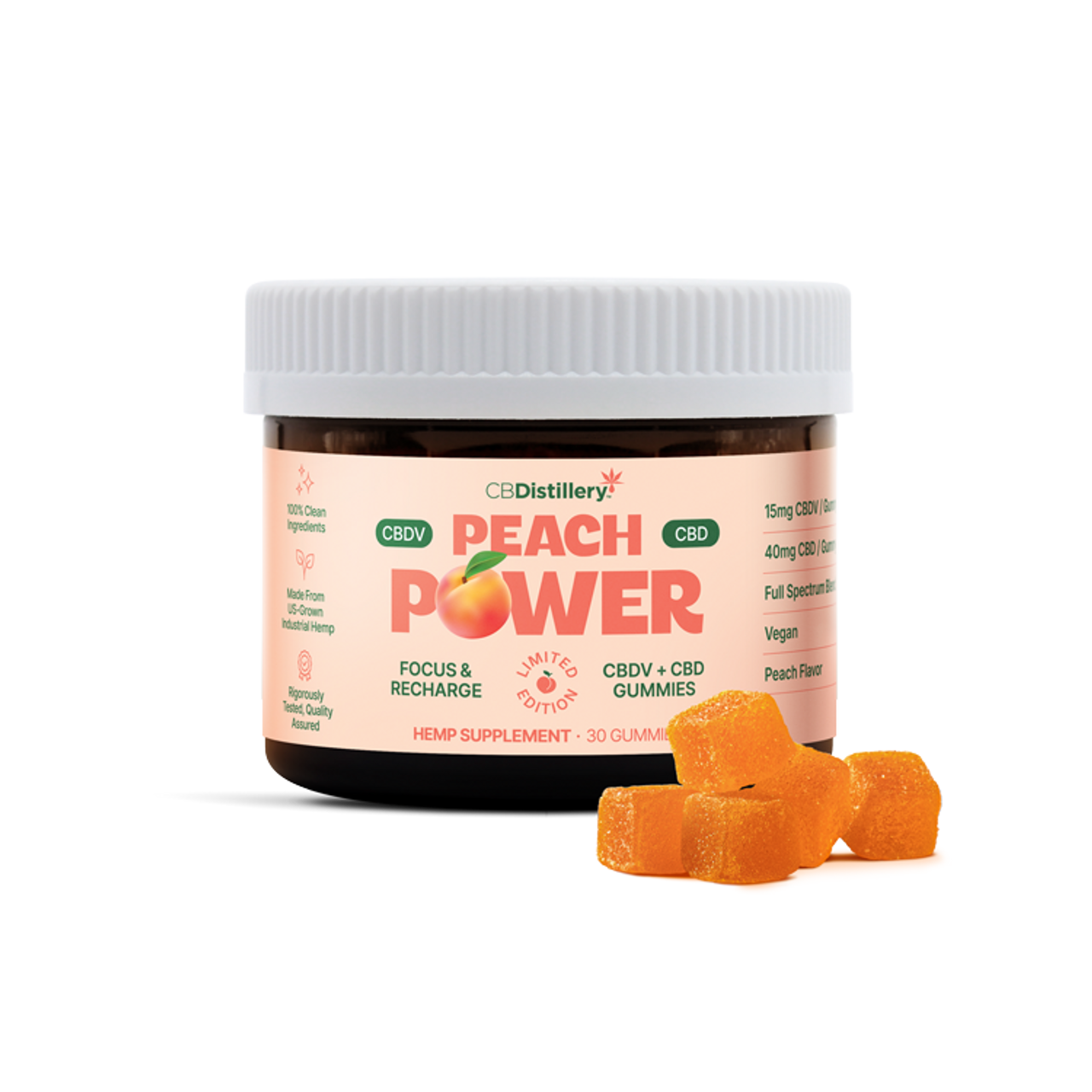 CBDistillery Peach Power Gummies | CBDv + CBD – Limited Edition