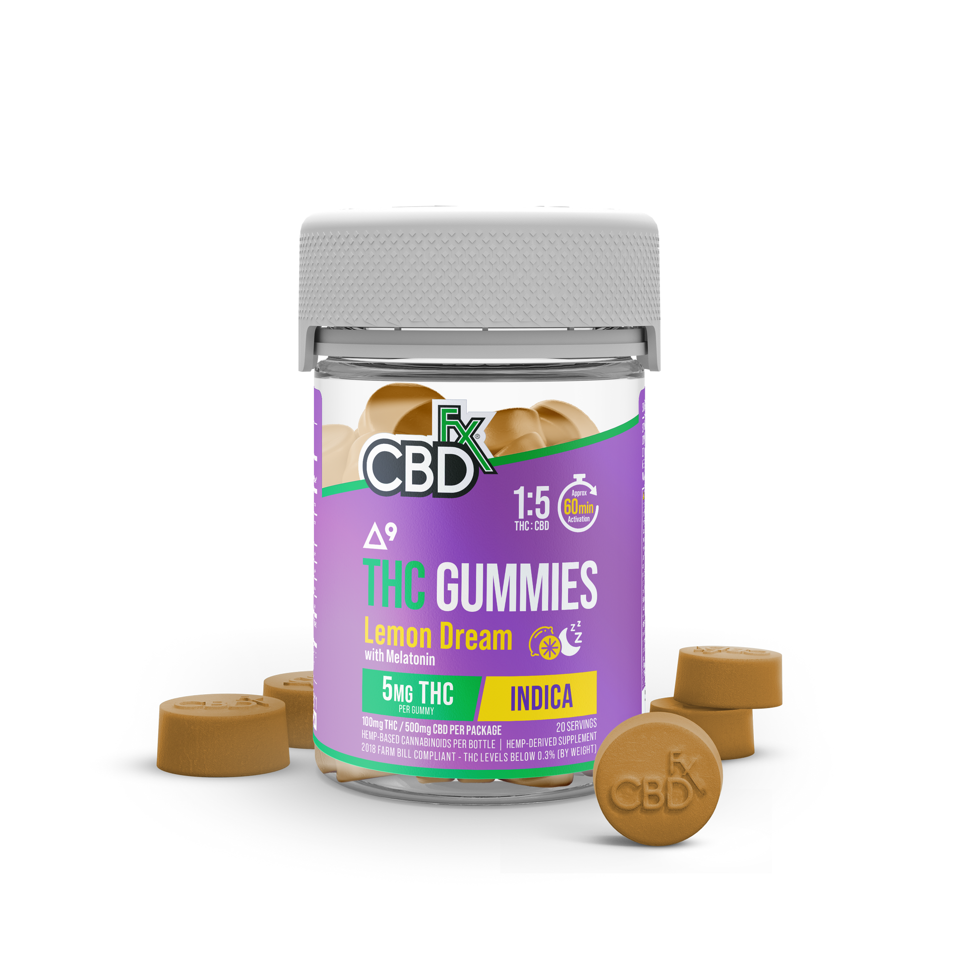 CBDfx CBD + Delta-9 THC Lemon Dream Gummies – 20ct / 40ct